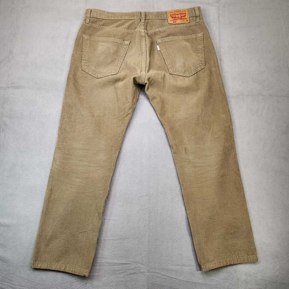 Levi's‎ 502 Corduroy Pants Men's 34x30 Brown Tapered Cotton Stretch Flat Casual - Picture 2 of 7